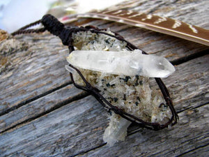 Raise your Vibes, Quartz crystal necklace, Wrapped crystal necklace