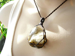 Shaman Quartz Crystal Necklace, Lodolite Quartz