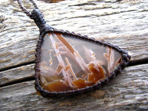 Turkish Stick Sagenite Agate  Necklace / Agate Necklace / Macrame necklace / Exotic stones /  Stone jewelry / Healing crystals and gemstones