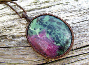 Ruby Zoisite Necklace, Ruby Zoisite jewelry, Grief Gift