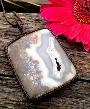 Rare Moss Agate healing necklace