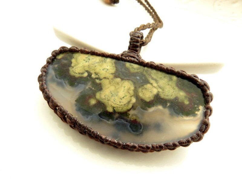 Rare Moss Agate Gemstone Necklace