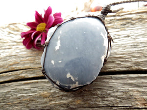 Angelite Crystal Healing Necklace.