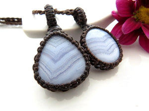 Blue Lace Agate Necklace Set | Layered Necklace set.