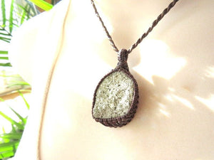 Pyrite Druzy Necklace, Energy healing jewelry