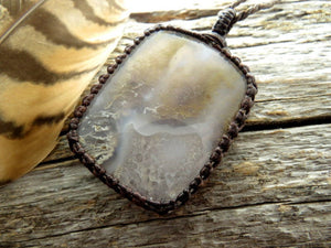 Moss Agate Stone Pendant Necklace
