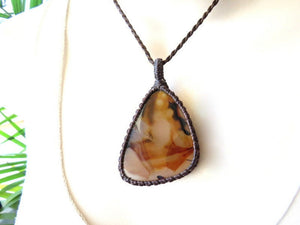 Rare Montana Agate Stone Pendant Necklace