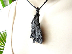 Black Kyanite Crystal Necklace.