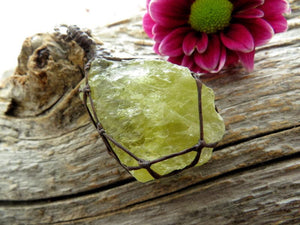 Lemon Quartz Macrame Crystal Necklace