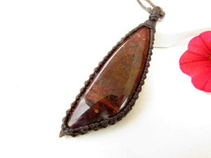 Plume Agate Necklace / Agate Necklace / Macrame necklace