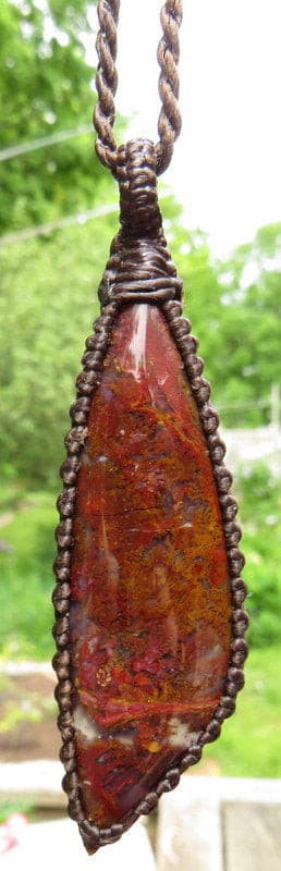 Plume Agate Necklace / Agate Necklace / Macrame necklace