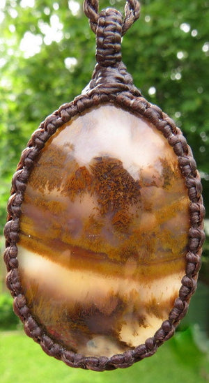 Rare Nipomo Sagenite Agate macrame necklace