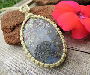 Moss Agate Oval Stone Necklace