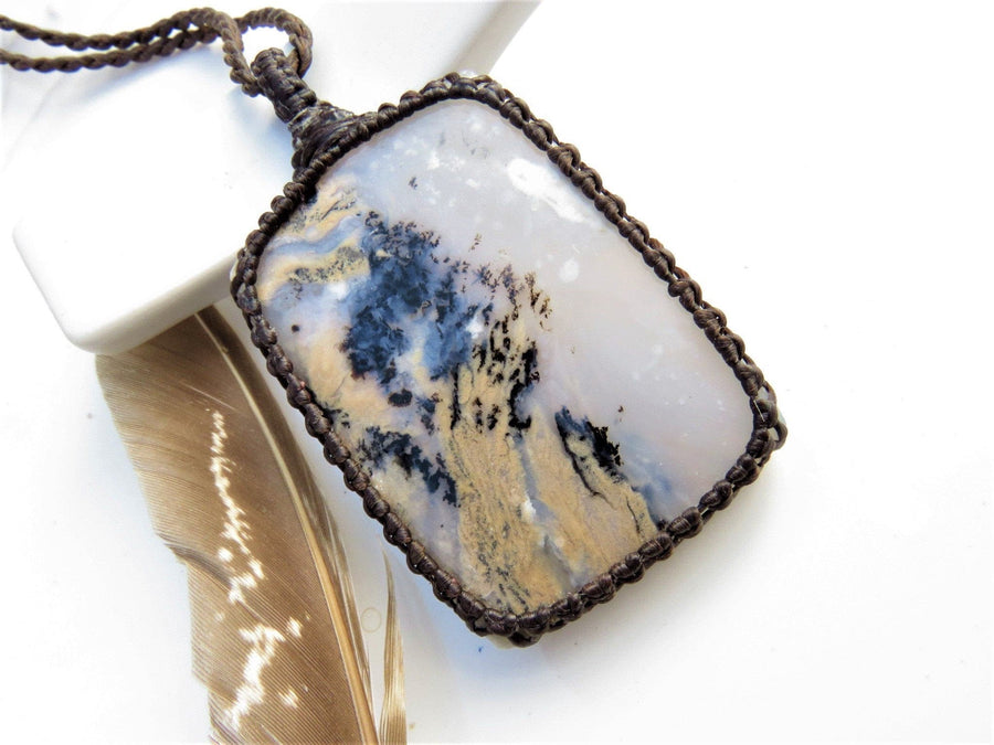 Rare Tiger Dendrite stone necklace, Jewelry gifts for her