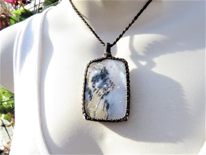 Rare Tiger Dendrite stone necklace, Jewelry gifts for her