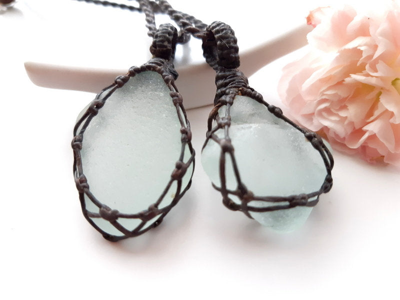 Sea Glass Necklace set  / Jewelry set / Sea Glass Jewelry / Beach glass