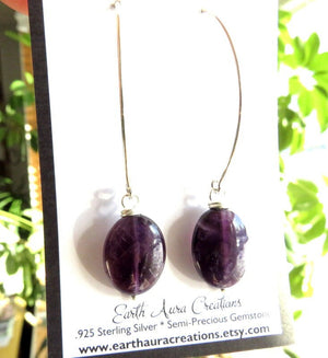Amethyst crystal necklace and earring set, Amethyst jewelry, Amethyst pendant, Girlfriend gift, Mom gift ideas, raw amethyst, valentines day