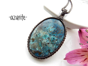 Blue Azurite Gemstone Healing Jewelry.