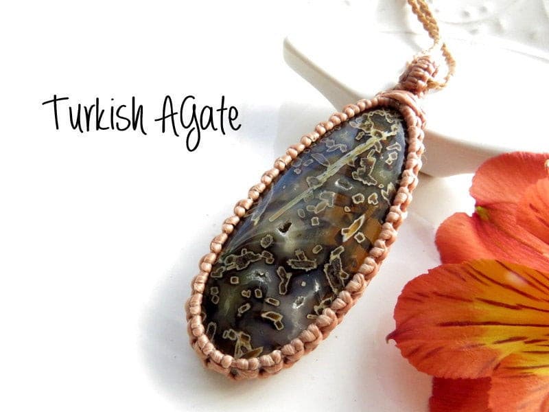 Rare Turkish Agate Macrame Necklace