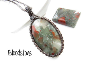 bloodstone gemstone necklace