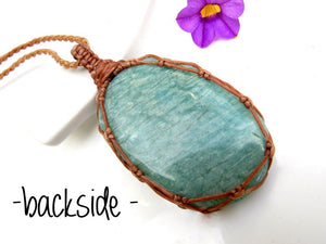 Self Love Amazonite Healing necklace, Macrame necklace, Amazonite jewelry, Self love jewelry, Self Love necklace, Women of action, free ship