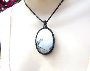 Mother's Day Gift Ideas, For her, Maligano Jasper macrame necklace, Jasper necklace, gemstone jewelry, etsy necklace, etsy jewelry,