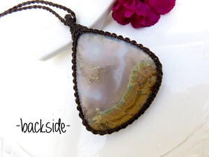 Plume Agate gemstone necklace, plume agate cabochon, plume agate for sale, rare agates, plume agate meaning, unique gift ideas, macrame