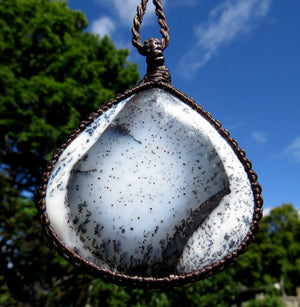 Gift for teacher / Dendrite Opal Necklace / Agate necklace / Black and white / Healing stone jewelry / Dendrite Agate / Holiday accessories