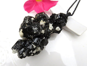 Large Black Tourmaline Crystal necklace / Protection gift / Tourmaline Necklace / Black Tourmaline necklace / Raw Tourmaline crystal cluster