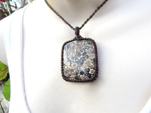 Turritella Agate necklace / fossil jewelry / shell necklace / unisex necklace / beach lover / turritella for sale / turritella meaning