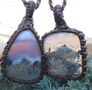 Moss Agate necklace set, Purple Moss Agate necklace, Macrame layering necklace, macrame jewelry, gift ideas for her, free shipping