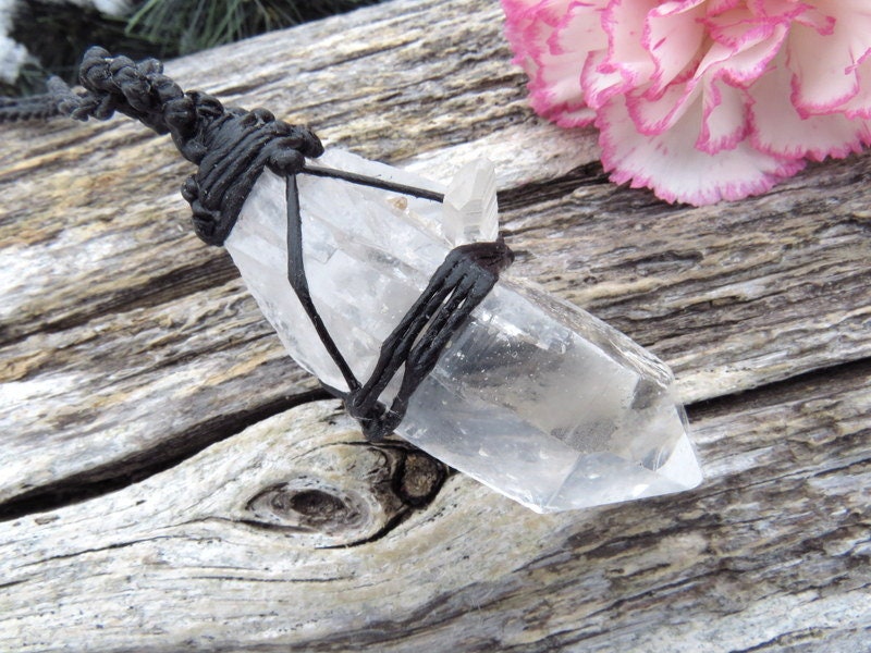 LOVE Healing Crystal Necklace - Rose Quartz Sterling Silver Point necklace