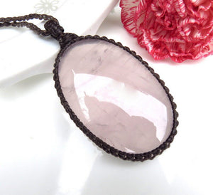 Rose quartz pendant necklace, expression of love, rose quartz jewelry,  minimalist necklace, pink gifts, for her,  Earth Aura Creations