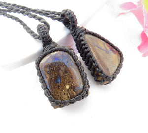 Boulder Opal necklace set, fathers day gift, boulder opal jewelry, australian opal, personal development crystals ,gift ideas for dad