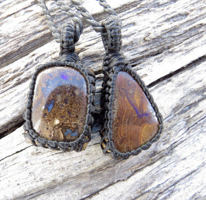 Boulder Opal necklace set, fathers day gift, boulder opal jewelry, australian opal, personal development crystals ,gift ideas for dad