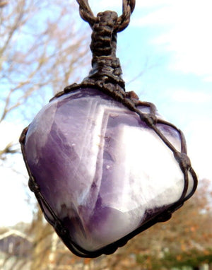 Gift ideas for graduation, Crystal healing necklace, Chevron Amethyst Necklace, Bohemian jewelry, Amethyst crystal pendant, gift ideas