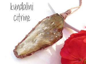 Valentines day gift ideas, rare Kundalini Citrine crystal necklace mothers day gifts for mom raw citrine necklace citrine healing meaning