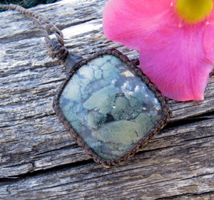 Moss Agate necklace, green agate necklace, 