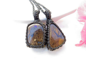 Boulder Opal necklace set, fathers day gift, boulder opal jewelry, australian opal, personal development crystals ,gift ideas for dad