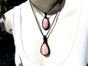 Peruvian Pink Opal Necklace set, Pink Gemstone necklace, pink opal pendant, pink opal jewelry, peru opal, stacking necklace set, layering