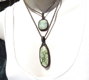 Earth Protector / Rainforest Jasper Necklace set / Rhyolite necklace / Jasper jewelry/ Earth Day necklace / Hippy style / Hippy necklace