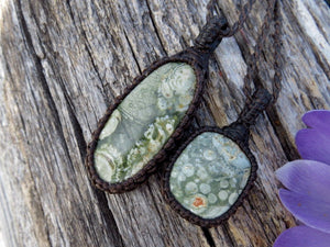 Earth Protector / Rainforest Jasper Necklace set / Rhyolite necklace / Jasper jewelry/ Earth Day necklace / Hippy style / Hippy necklace