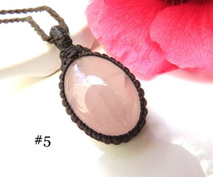 Dainty Rose quartz pendant necklace, rose quartz necklace