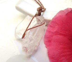 Arkansas Quartz Crystal Healing Necklace, Energy crystal, protection crystal jewelry, Raw crystal jewelry, Womens healing necklace