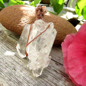 Arkansas Quartz Crystal Healing Necklace, Energy crystal, protection crystal jewelry, Raw crystal jewelry, Womens healing necklace