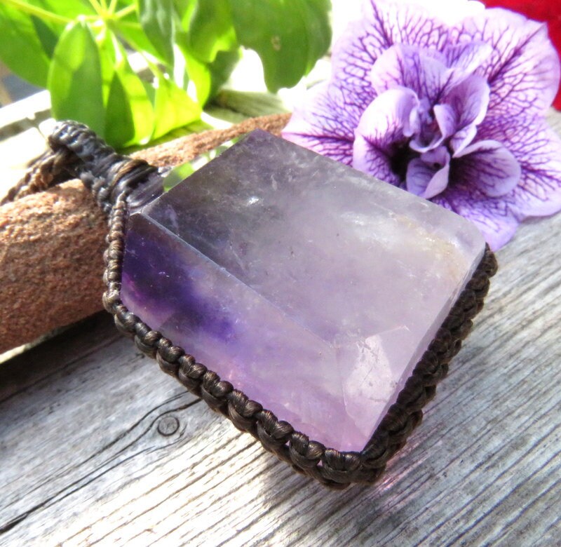 Amethyst Crystal Necklace Amethyst Necklace February Birthstone Large Stone Layering Necklace Natural Amethyst Pendant Healing Necklace