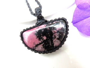 The Rescue Stone, Rhodonite Necklace, necklace gift, love stones, love crystals, relaxation crystals, rhodonite for sale, rhodonite meaning