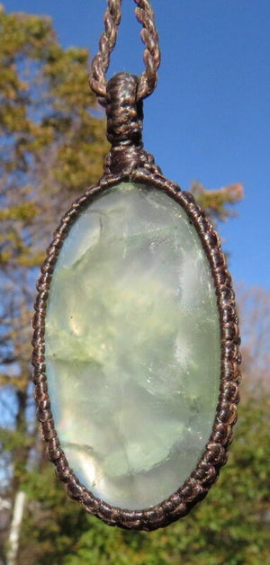 Prehnite Necklace, gifts for her, prehnite jewelry, macrame necklace, jewelry, positive energy, gift for friend, intuition crystals,