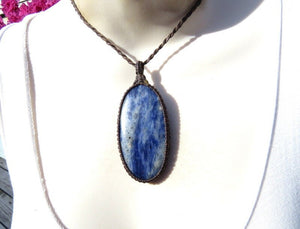 Bohemian Necklace / Sodalite pendant / Blue stone necklace / Boho Jewelry / Spiritual gifts / Blue Boho / Boho chic style / Healing stone