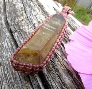 Natural Zambian Citrine crystal necklace, november birthstone